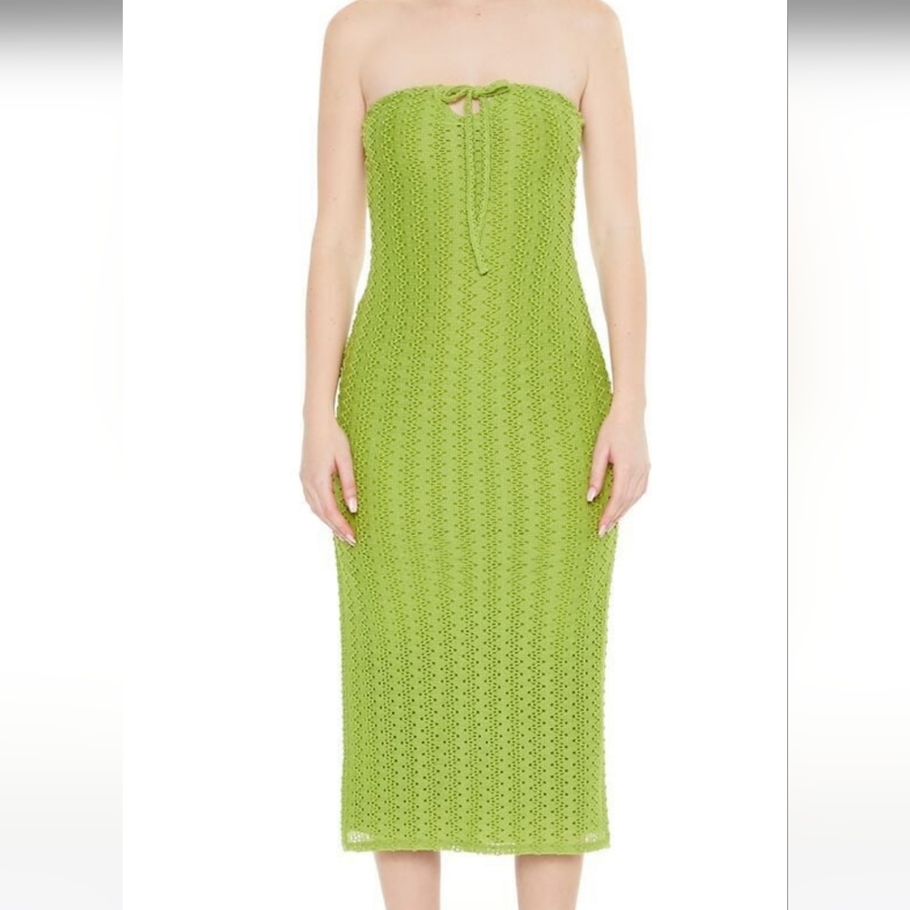 Crochet Strapless Midi Dress